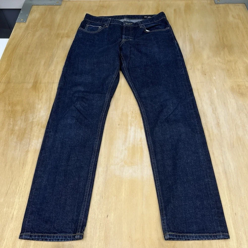 Bonobos Selvedge Denim Jeans Mens (Actual Size 31x30) Slim Fit Straight Leg Navy